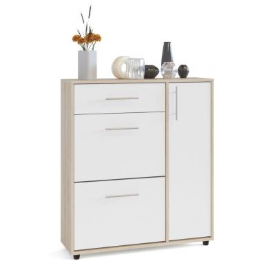 Тумба ТП-4 дуб сонома / белый 900x283x1043 мм.
