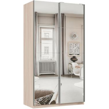 Шкаф-купе Смарт-1224 120х60х240, ясень шимо светлый / зеркало 1200x600x2400 мм.