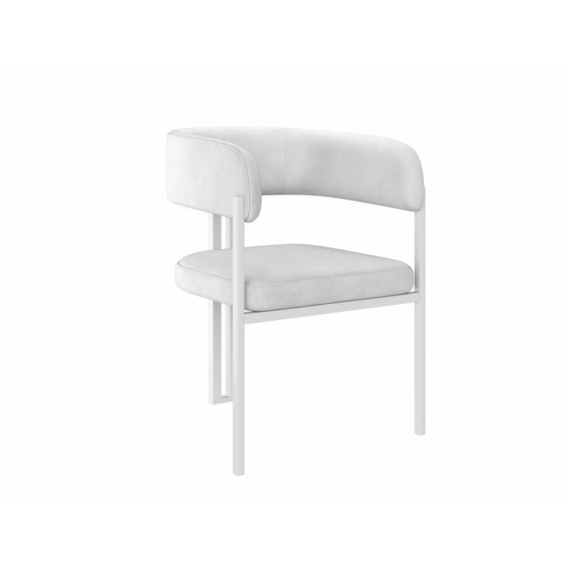 Кухонный стул Брис / Бетховен, светло-серый микровелюр/белый Кухонный стул Брис / Бетховен, светло-серый микровелюр/белый