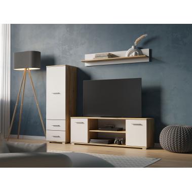 Гостиная Рио 1, дуб вотан/белый 1701x340x1300 мм.