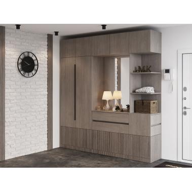 Прихожая Кантри 5, тира/кадена вуд 2250x450x2400 мм.