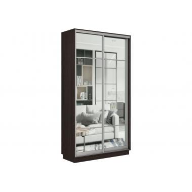 Шкаф-купе Маршал Лайт 03 240х120х45 (каркас венге, фасады 11.11 зеркало), профиль серебро 1200x450x2400 мм.