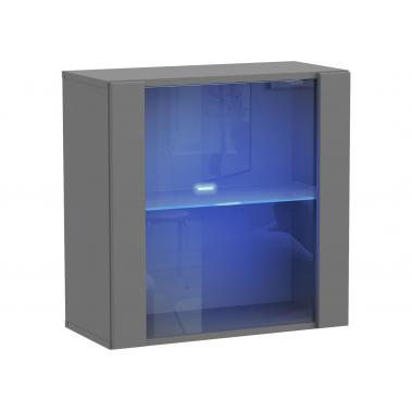 Шкаф-витрина Поинт 61 с подсветкой, серый графит 71778731 600x290x600 мм.