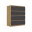 Комод Вега Люкс 4 ящ, дуб вотан/графит