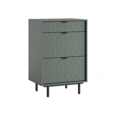 Комод Кастор 3 ящ (фрезеровка), оливковый базальт